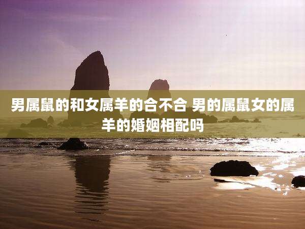 男属鼠的和女属羊的合不合 男的属鼠女的属羊的婚姻相配吗