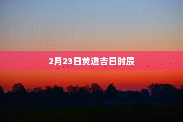 2月23日黄道吉日时辰