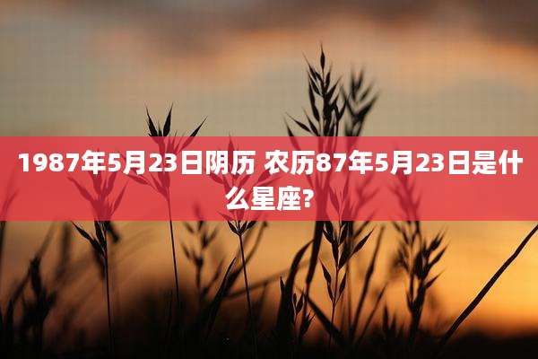 1987年5月23日阴历 农历87年5月23日是什么星座?