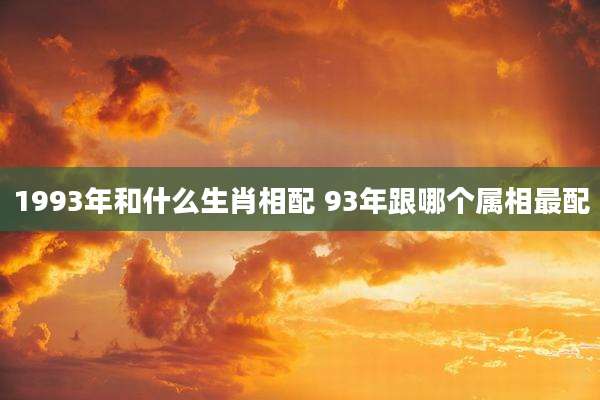 1993年和什么生肖相配 93年跟哪个属相最配