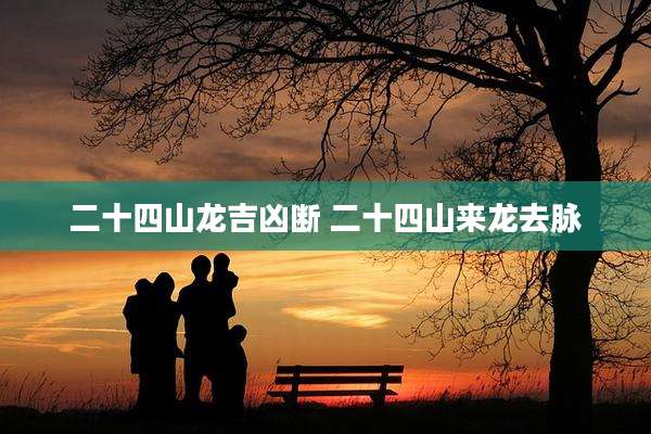 二十四山龙吉凶断 二十四山来龙去脉