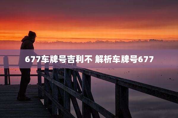 677车牌号吉利不 解析车牌号677