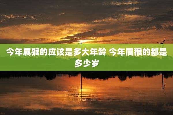 今年属猴的应该是多大年龄 今年属猴的都是多少岁