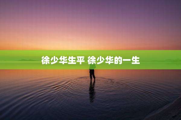 徐少华生平 徐少华的一生