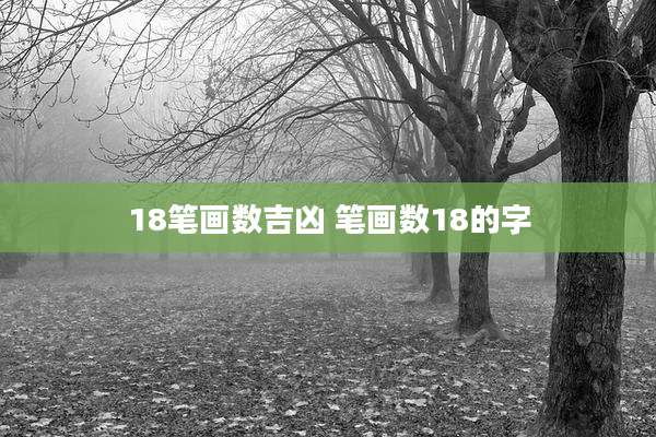 18笔画数吉凶 笔画数18的字
