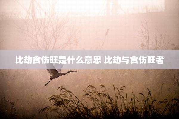 比劫食伤旺是什么意思 比劫与食伤旺者