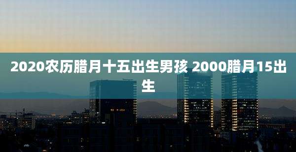 2020农历腊月十五出生男孩 2000腊月15出生