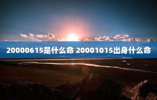 20000615是什么命 20001015出身什么命