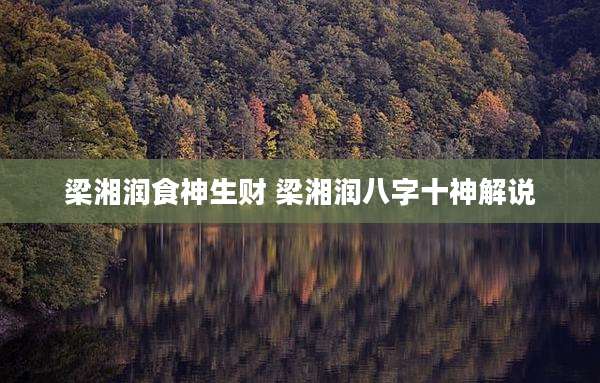 梁湘润食神生财 梁湘润八字十神解说