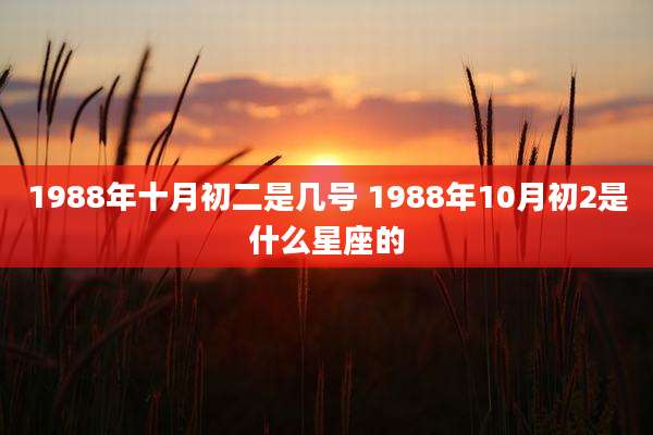 1988年十月初二是几号 1988年10月初2是什么星座的