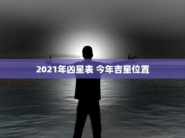 2021年凶星表 今年吉星位置