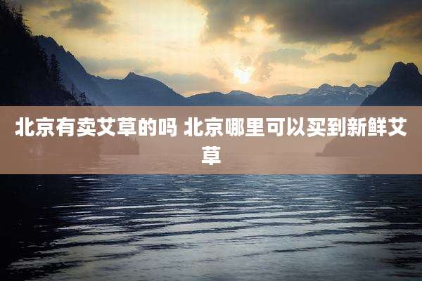 北京有卖艾草的吗 北京哪里可以买到新鲜艾草