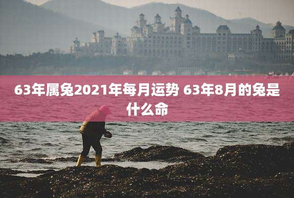 63年属兔2021年每月运势 63年8月的兔是什么命