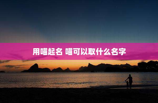 用喵起名 喵可以取什么名字