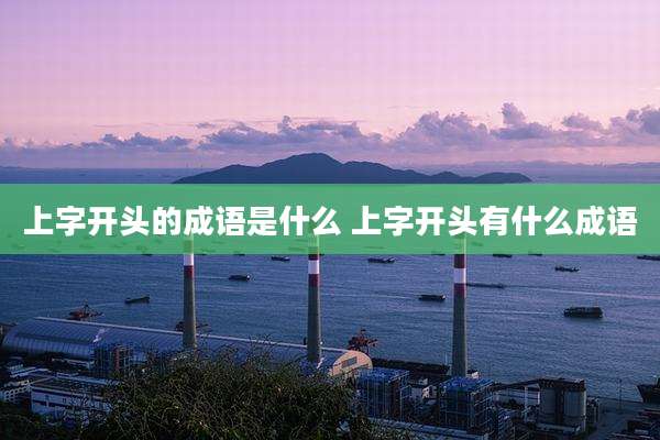 上字开头的成语是什么 上字开头有什么成语