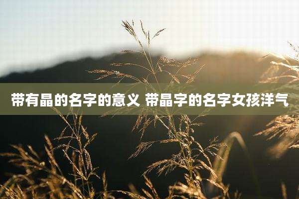 带有晶的名字的意义 带晶字的名字女孩洋气
