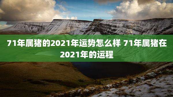 71年属猪的2021年运势怎么样 71年属猪在2021年的运程