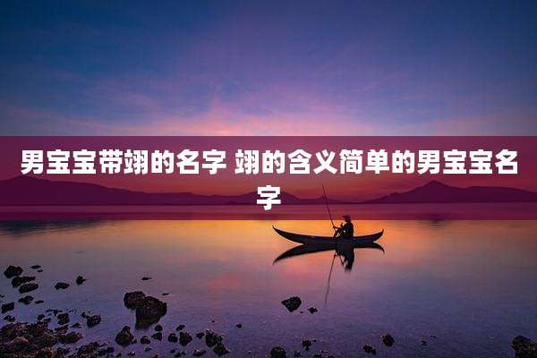 男宝宝带翊的名字 翊的含义简单的男宝宝名字