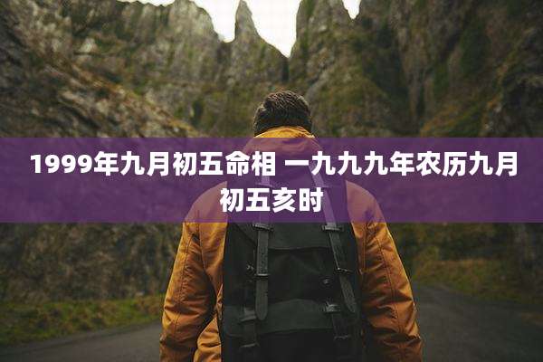 1999年九月初五命相 一九九九年农历九月初五亥时