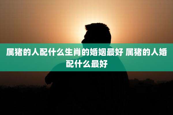 属猪的人配什么生肖的婚姻最好 属猪的人婚配什么最好