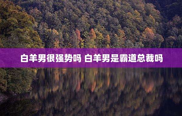 白羊男很强势吗 白羊男是霸道总裁吗