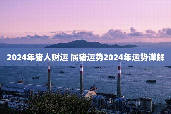 2024年猪人财运 属猪运势2024年运势详解