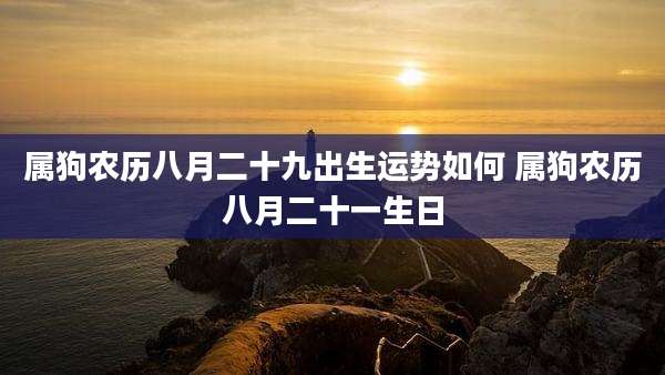 属狗农历八月二十九出生运势如何 属狗农历八月二十一生日