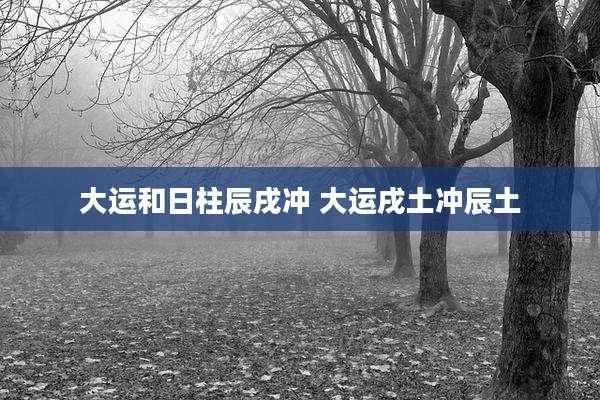 大运和日柱辰戌冲 大运戌土冲辰土