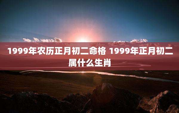 1999年农历正月初二命格 1999年正月初二属什么生肖