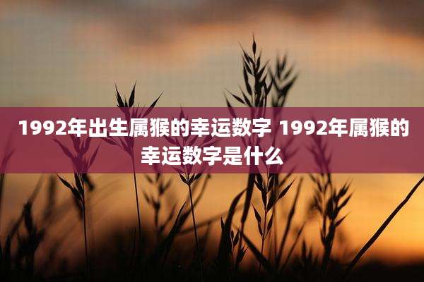 1992年出生属猴的幸运数字 1992年属猴的幸运数字是什么