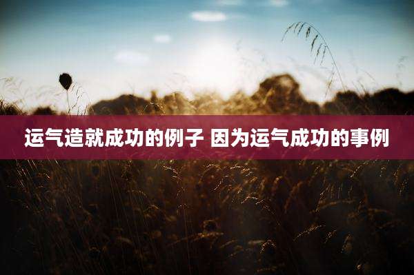 运气造就成功的例子 因为运气成功的事例