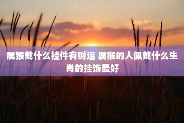 属猴戴什么挂件有财运 属猴的人佩戴什么生肖的挂饰最好