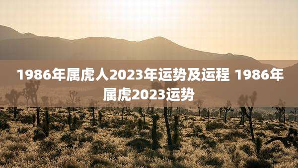 1986年属虎人2023年运势及运程 1986年属虎2023运势