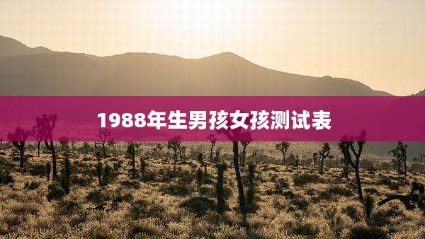 1988年生男孩女孩测试表