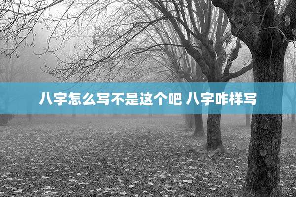 八字怎么写不是这个吧 八字咋样写