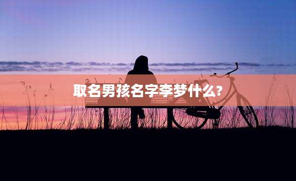 取名男孩名字李梦什么?