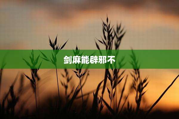 剑麻能辟邪不