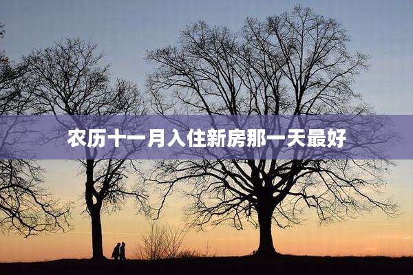 农历十一月入住新房那一天最好