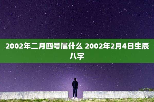 2002年二月四号属什么 2002年2月4日生辰八字