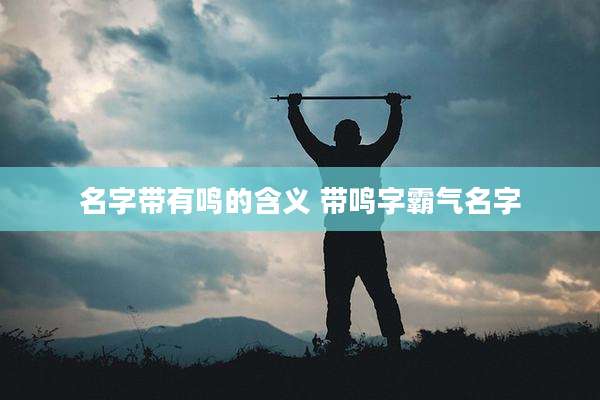名字带有鸣的含义 带鸣字霸气名字