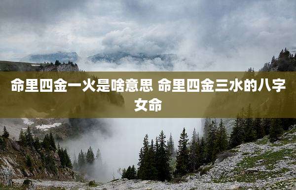 命里四金一火是啥意思 命里四金三水的八字女命