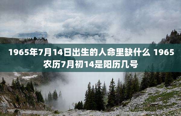 1965年7月14日出生的人命里缺什么 1965农历7月初14是阳历几号