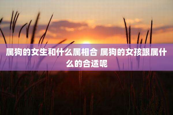属狗的女生和什么属相合 属狗的女孩跟属什么的合适呢