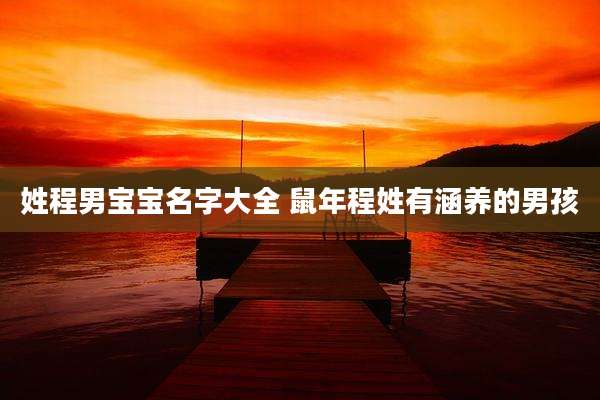 姓程男宝宝名字大全 鼠年程姓有涵养的男孩