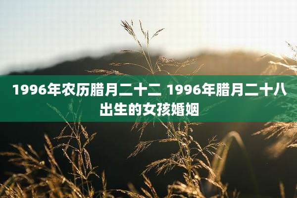 1996年农历腊月二十二 1996年腊月二十八出生的女孩婚姻