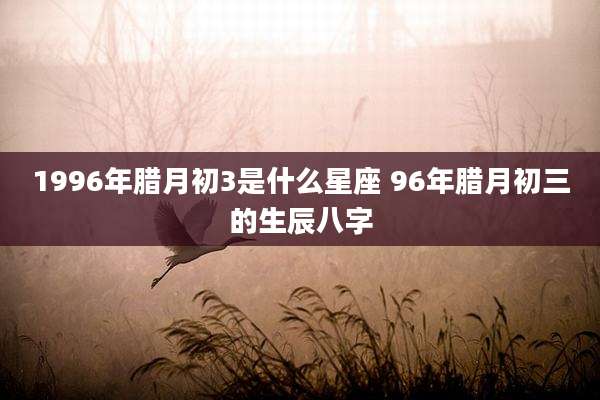 1996年腊月初3是什么星座 96年腊月初三的生辰八字