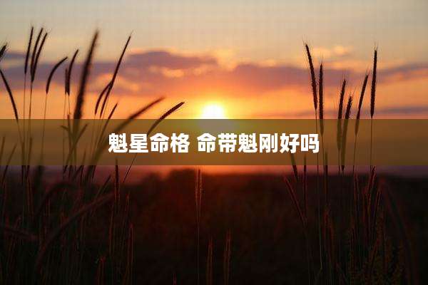 魁星命格 命带魁刚好吗