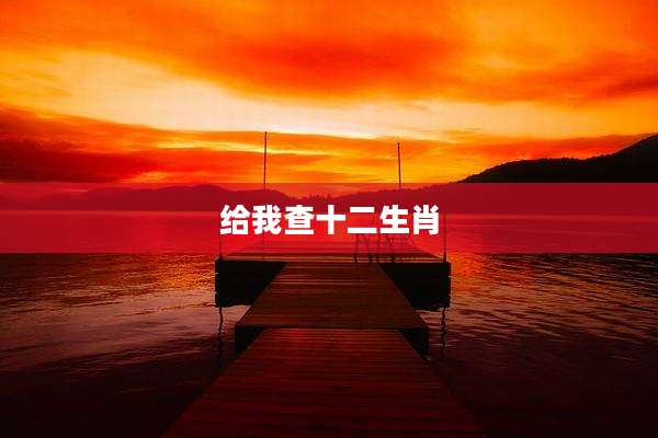 给我查十二生肖