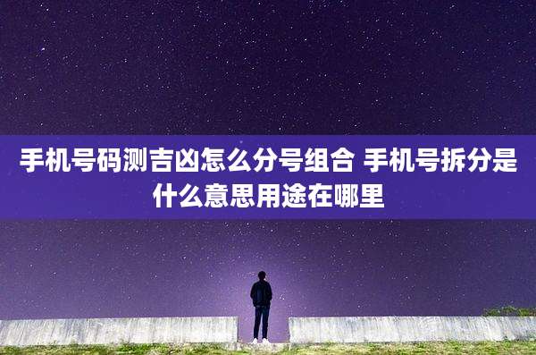 手机号码测吉凶怎么分号组合 手机号拆分是什么意思用途在哪里