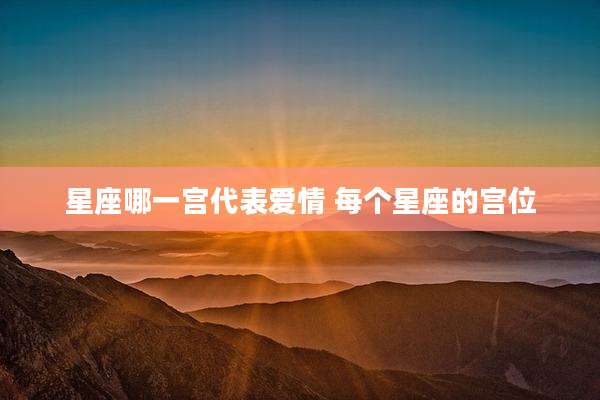 星座哪一宫代表爱情 每个星座的宫位